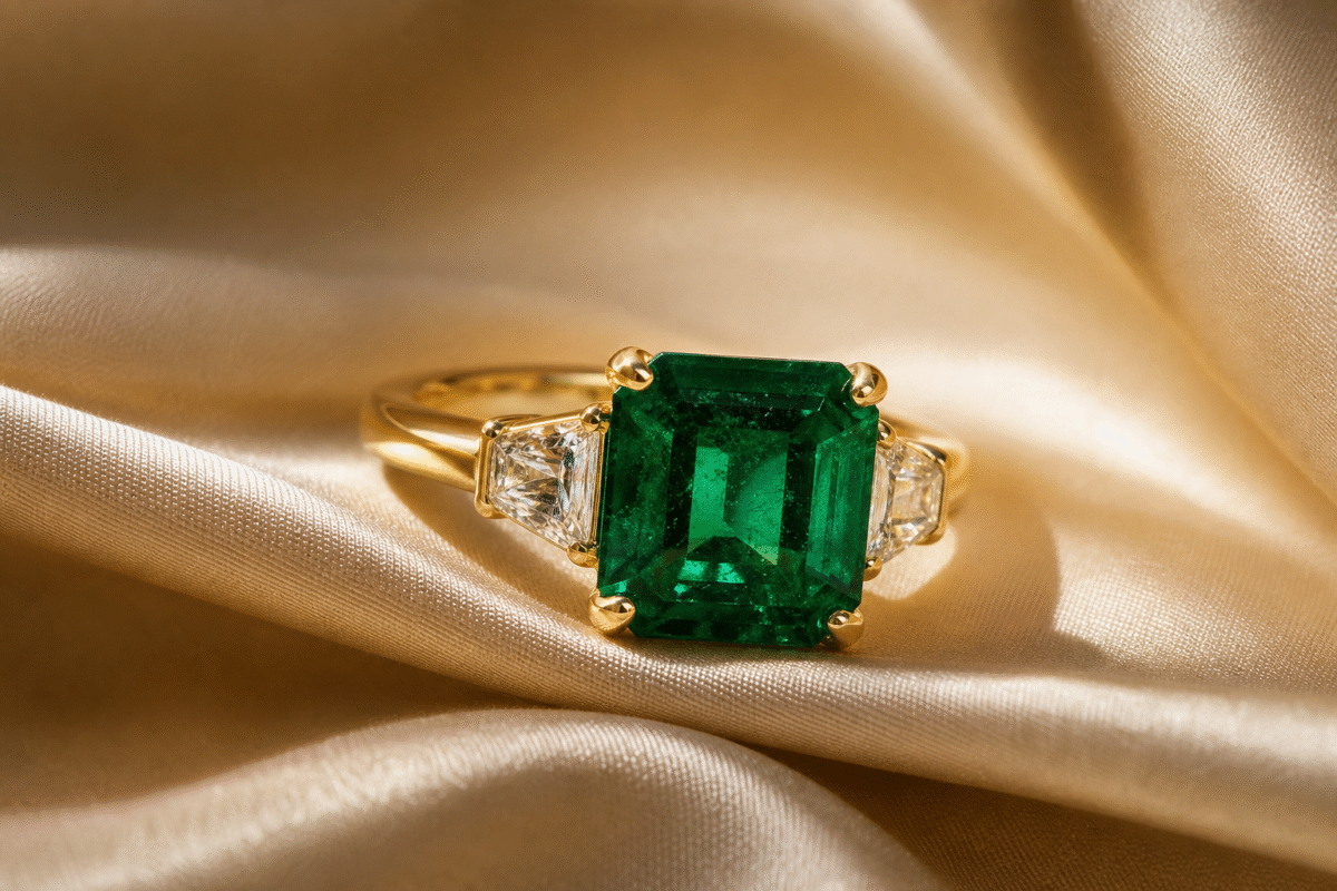 gold emerald ring