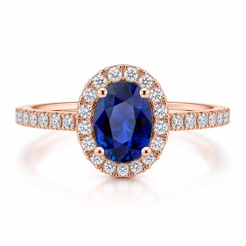 Rose gold sapphire ring
