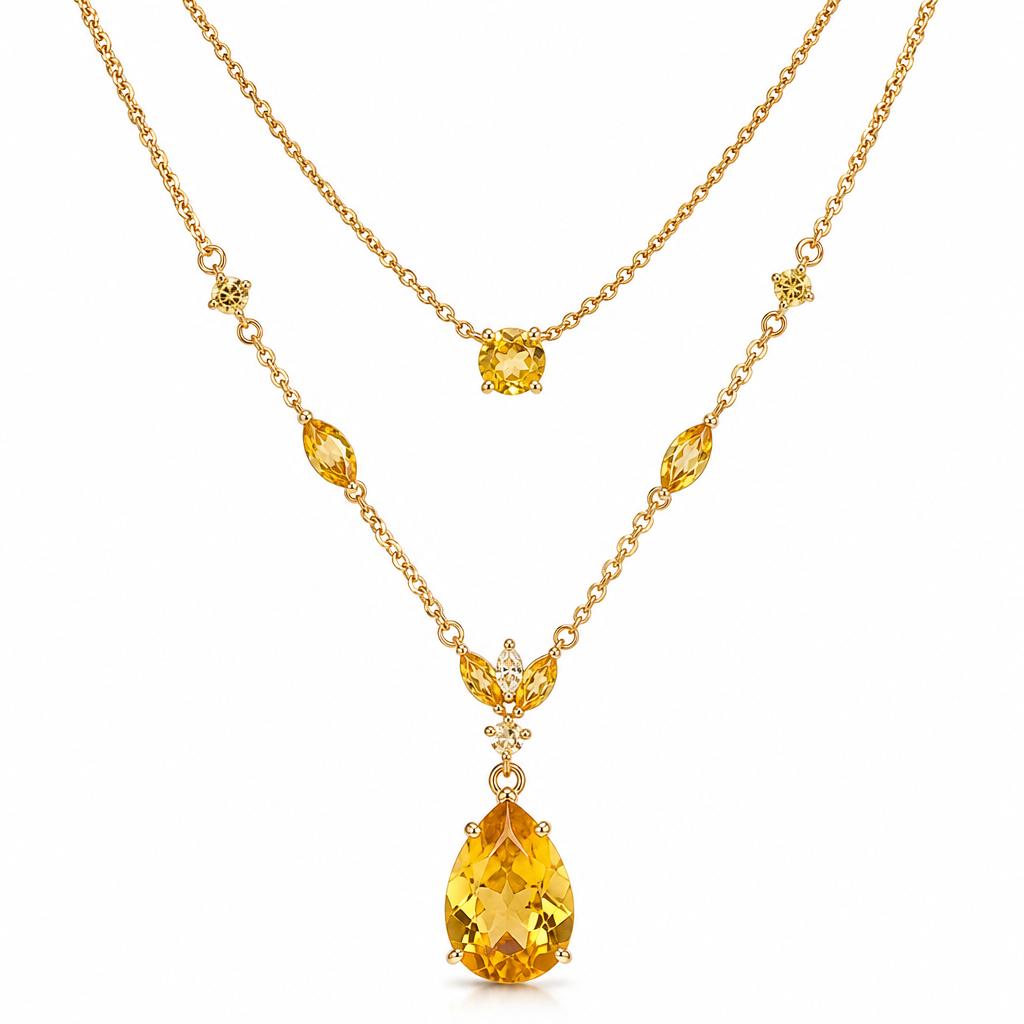 Sapphire vs Ruby vs Emerald: Which Gemstone Ring Is Right for You? Citrine necklace in warm golden tones