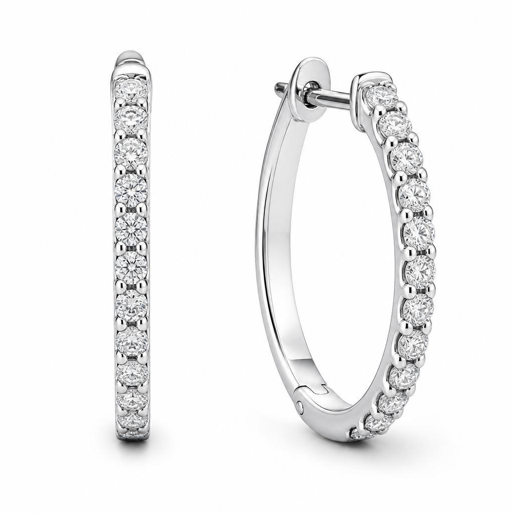 Platinum earrings with diamond accents