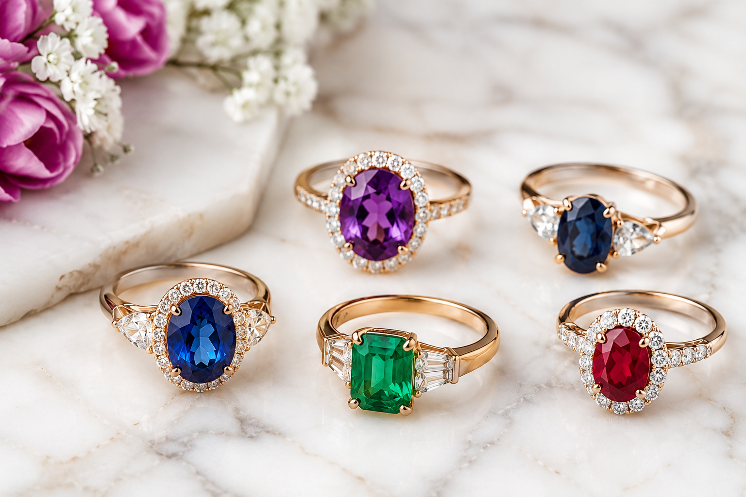 best gemstone engagement rings under 500